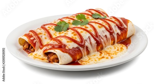 Delicious Cheese Covered Enchiladas with Red Sauce