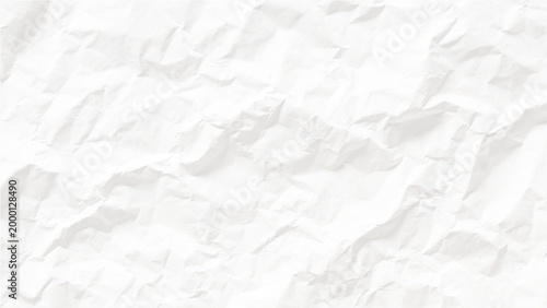 Crumpled white paper texture background with creases and folds