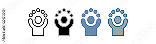 

fun icon set multiple style collection with people and ball designs