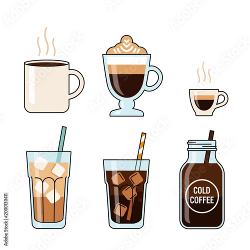Variety of Coffee Drinks: Hot & Cold Brews, Espresso, Latte Art, Cold Coffee Jar