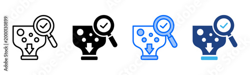 Bottleneck Review icon set multiple style collection