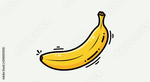 A single ripe yellow banana with a curved shape.