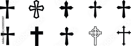 Collection of Christian Cross Symbols religious faith