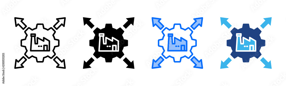 Obraz premium Resource Expansion icon set multiple style collection