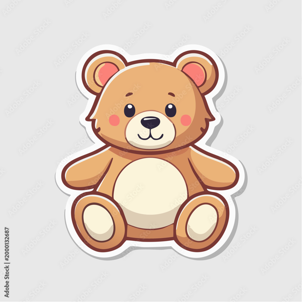 Naklejka premium Cute cartoon teddy bear sticker