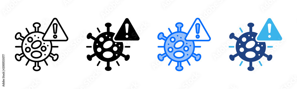 Fototapeta premium Virus icon set multiple style collection