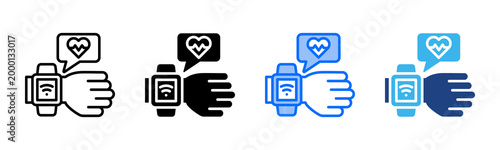 Smartwatch icon set multiple style collection