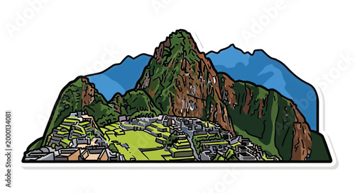 Machu Picchu Ancient Inca Ruins Peru.