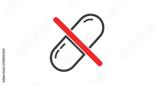No medication or pill symbol icon.