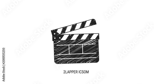 Film industry clapper board icon.