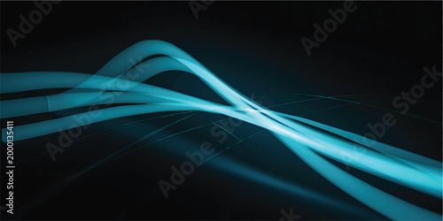 Smooth blue light trails form a flowing curved path on a dark background, creating a sense of speed, motion, and elegant futuristic energy.