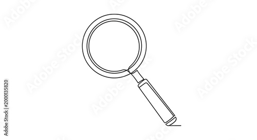 Quadro su tela Continuous Line Art Magnifying Glass Illustration for Search Icon