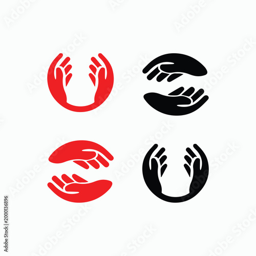 Helping Hands and Care Logo, Charity logo, Unity icon, Unity logo, Two Hands Logo