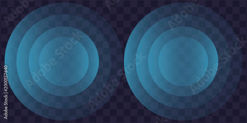 Sound wave. Signal concentric circle. Round light effect. Wifi range. Radio station signal. Water ripple with circle waves.