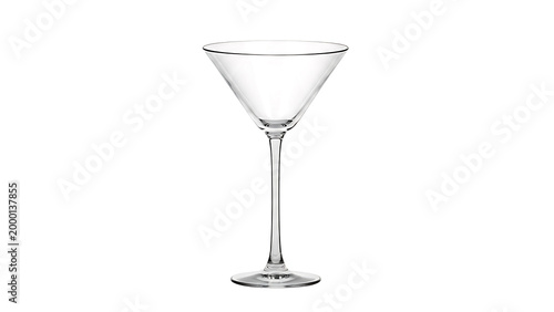 ia generated. Classic empty martini glass isolated on a clean white background.