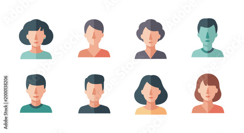 Diverse Group Of Illustrated People Portraits.