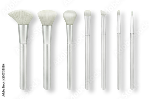Set of 7 various silver Make up Brushes