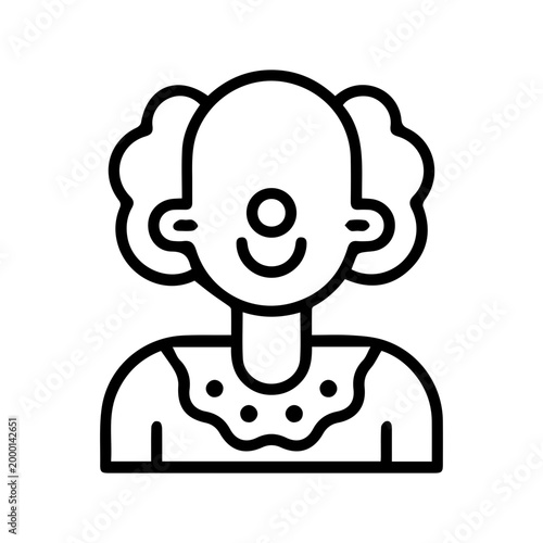 Smiling circus clown icon