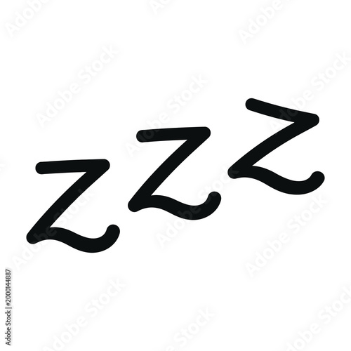 Sleep zzz symbol for tiredness and fatigue concept