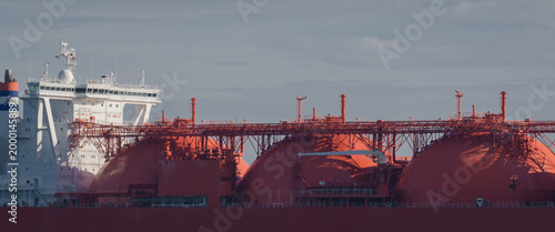 LNG TANKER - The ship is sailing into port