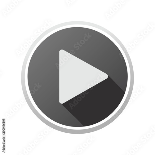 Free Download A minimalist, modern play button icon with a subtle shadow effect, rendered in grayscale. - GFXLoad