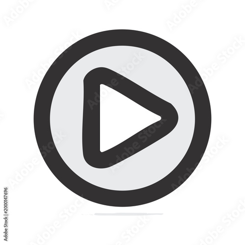 Free Download A simple, stylized play button icon with a white triangle inside a black circle on a white background. - GFXLoad