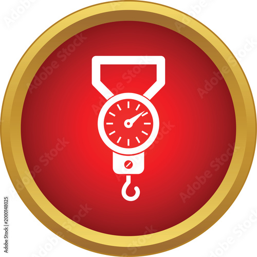 Spring balance icon for industrial weight measurement