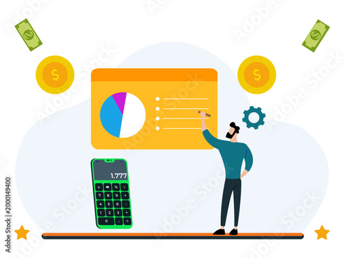 Photography Tax Strategist Concept Illustration Vector Style