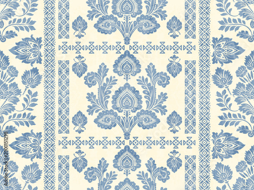 Motifs Ikat floral paisley embroidery floral. ikat ethnic Saree Sarong oriental pattern traditional.Ikat embroidery style abstract embroidery design for texture,fabric,clothing,wrapping,decoration

