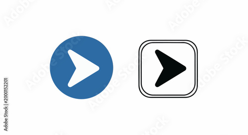 Free Download Two directional arrow icons, one circular blue and one square black outline - GFXLoad