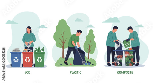 Eco Friendly Daily Lifestyle – Sustainable Living Illustration