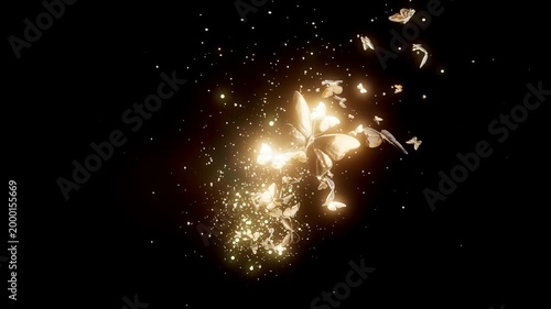 Conceptual 3D animation of flying butterflies motion design