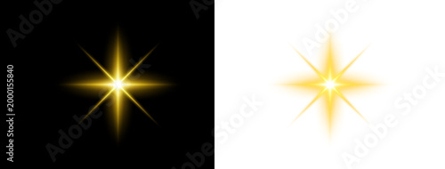 Dynamic golden light effect starburst flare and radiant light streaks for design isolated on transparent background. PNG