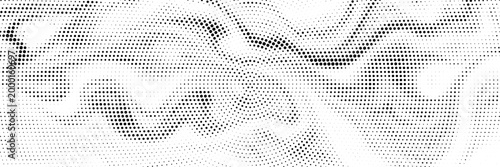 Radial halftone spotted gradient background. Dotted stains concentric texture with fading effect. Black and white circle shade wallpaper. Grunge rough vector. Monochrome geometric backdrop.