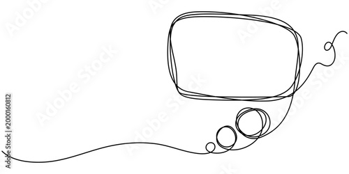 Speech bubble continuous one line art icon for modern communication concepts, Speech bubble continuous one line drawing and minimalist style isolate outline vector illustration. one line Icon drawing