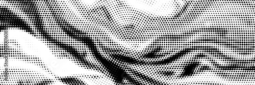 Radial halftone spotted gradient background. Dotted stains concentric texture with fading effect. Black and white circle shade wallpaper. Grunge rough vector. Monochrome geometric backdrop.