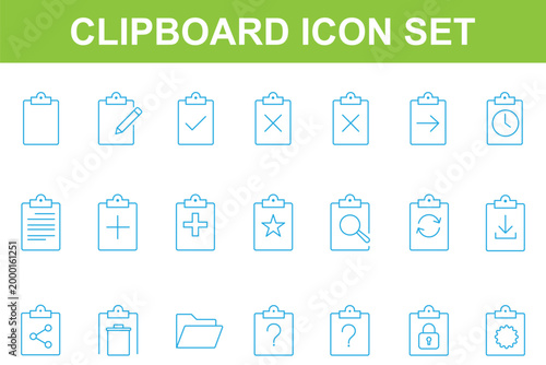 Collection of Silhouette clipboard list icon set isolated on transparent background. Vector illustration set.