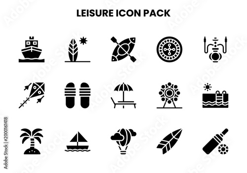 Leisure Glyph Bundle Icons Pack