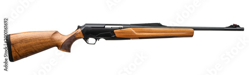 Modern hunting rifle with wood stock