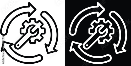 iterate Two-tone version in black and white background