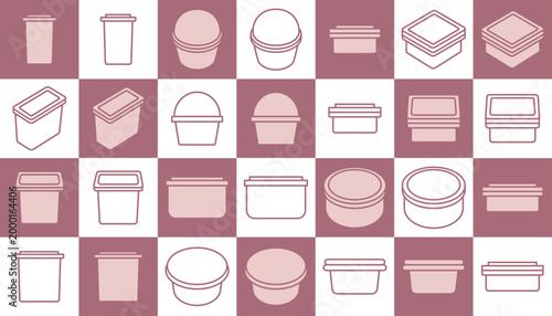 Set of Plastic container icons.