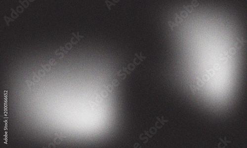 Abstract grey black white gradient light shapes on black grainy texture background modern minimal poster header with copy space Futuristic glowing grey black and white abstract gradient curves on dark