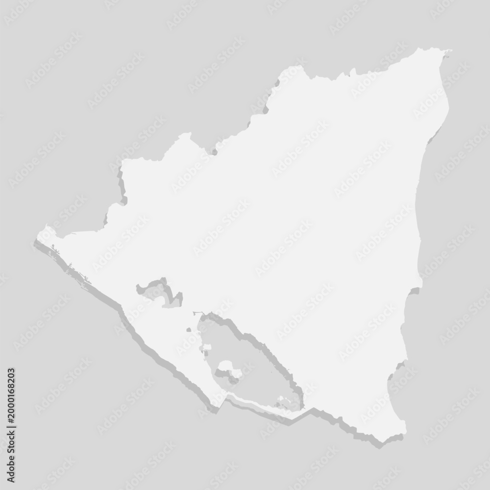 Obraz premium Map Nicaragua, template American outline country