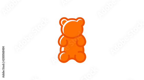 Orange candy gummy bear sweet treat.