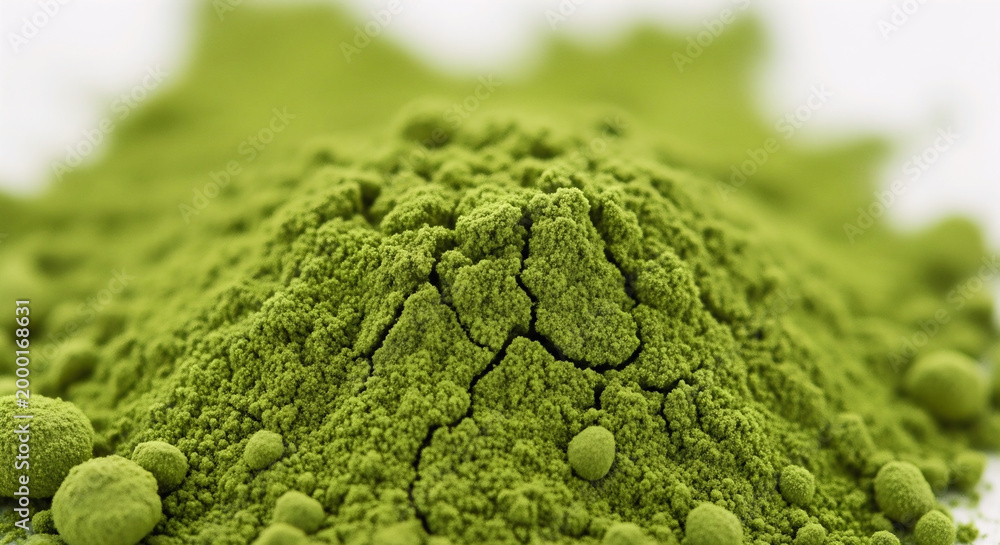 Obraz premium Close-up Pile of Pure Organic Green Tea Matcha Powder