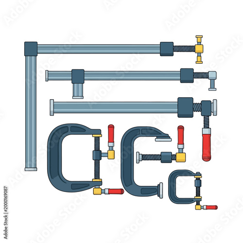 Various Workshop Clamps Set - Woodworking Tools Collection