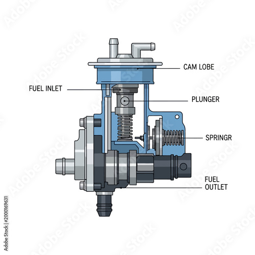 Automotive Fuel Pump Cross-Section Diagram: Internal Mechanics and Flow