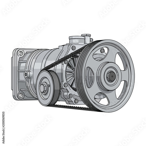 Automotive Supercharger System, Belt-Driven Mechanical Boost Compressor