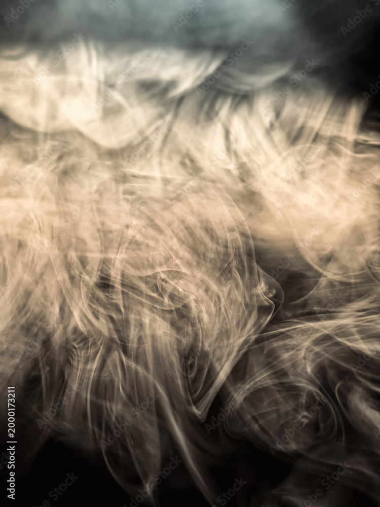 Obraz premium abstract monochrome smoke pattern in the dark on a black background
