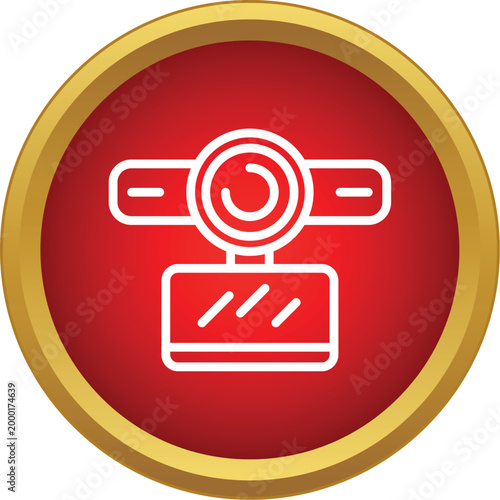 Dashcam line icon symbolizing vehicle safety and digital recording